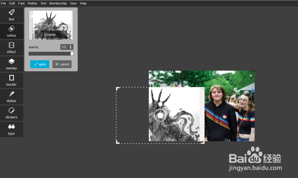pixlr如何在源于图层上再叠加一层图片？
